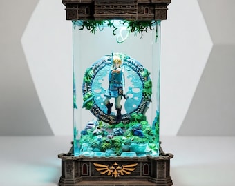 Lampada da notte a LED di Zelda realizzata a mano in resina, ispirata a Breath of the Wild, regalo perfetto per gli appassionati di videogiochi.
