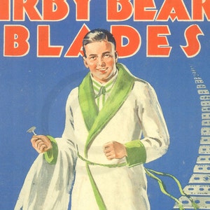 Kirby, Beard Blades, Razor Blades, Mr. Perfect, Personal Care, Bathroom Decor, Advertising, 1930s, Print