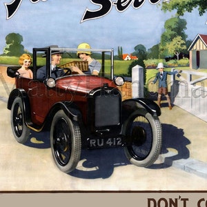 Austin Seven, British Car, 1930s Advertising Print
