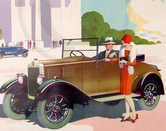 Standard Nine, Little Nine, London, Hyde Park, Wellington Arch, 1930s A3 Advertising Print