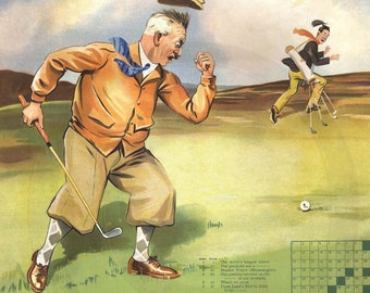 Penfold and Bromford, Golf, Golf Course, Scottish Golf, Golf Balls, Puzzle, 1930s, Advertising, Print