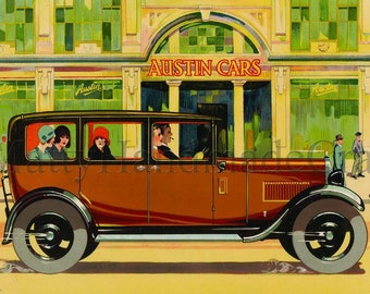 1930s Austin Cars Vintage Advertising Print