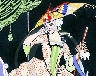 Perfume, Hat, Beauty, Lady, Diva, Woman, Glamour - Art Deco Print, 1920s