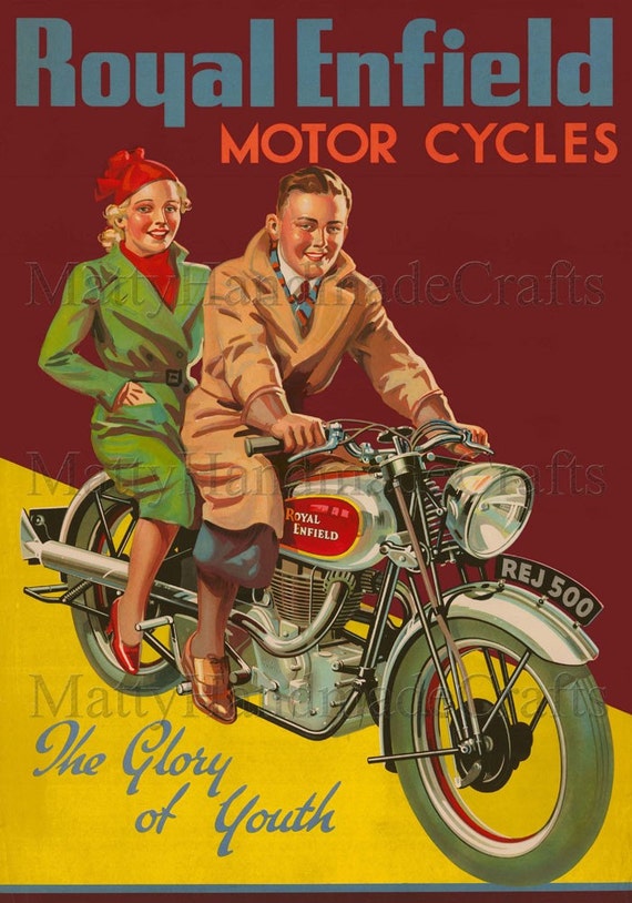 VINTAGE ADVERTISEMENT A3 REPRINT FOR ROYAL ENFIELD MOTOR CYCLES MOTORBIKES