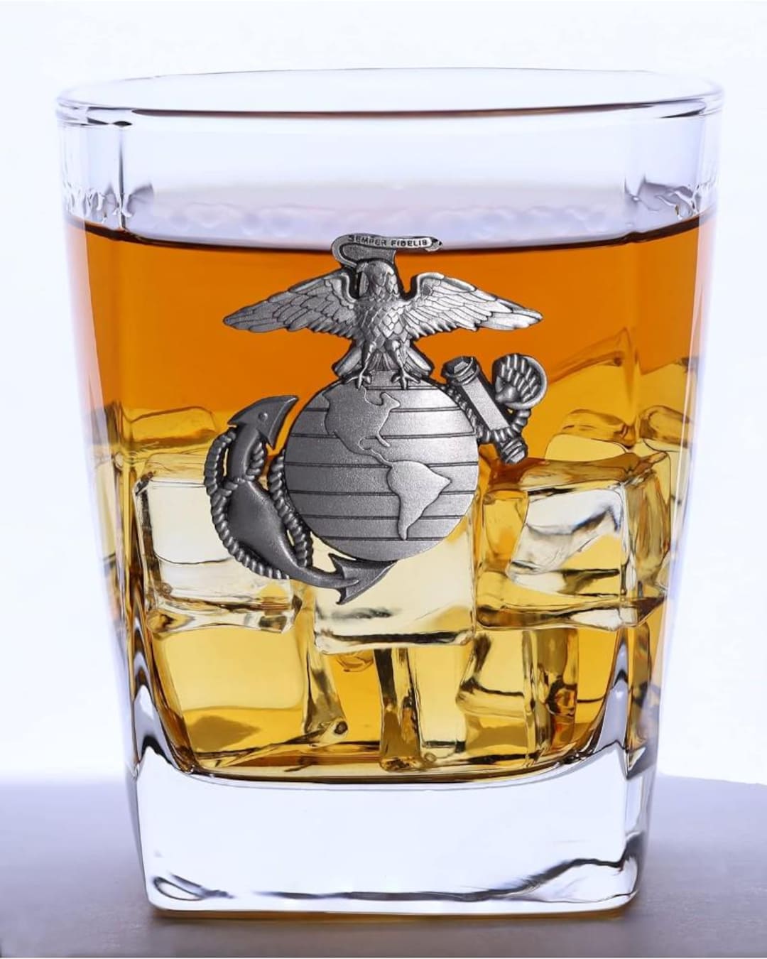 USMC Whiskey Rocks Glass: Handcrafted Pewter EGA Emblem, Made in USA - Etsy