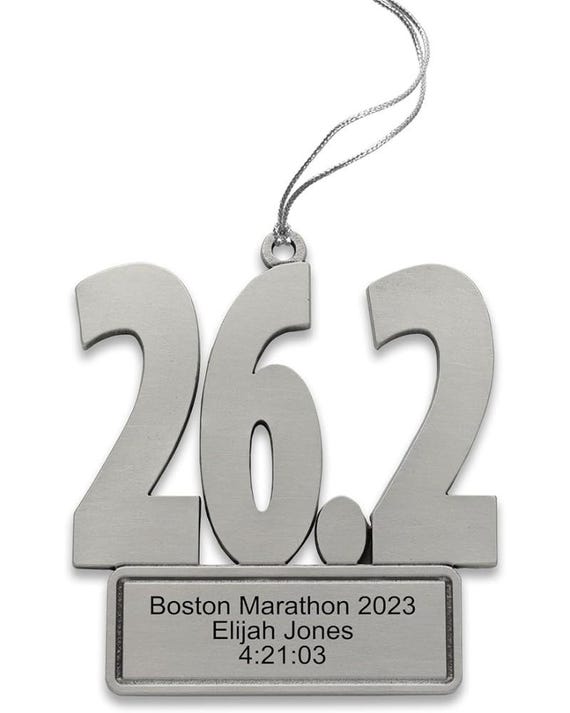 Personalized Pewter Marathon Ornament: Handcrafted Race Keepsake