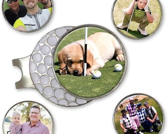 Personalized Golf Ball Marker Hat Clip: Custom Photo, Printed in USA