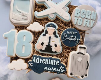 Danis Drip - Piloten Kollektion – Cookie Cutter & Stempel (STL) ( Flugzeug, Fensterblick, Koffer) Reisen