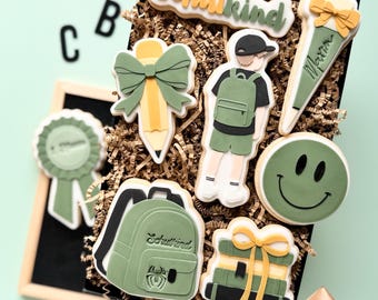 Danis Drip -Einschulung  Cookie Cutter & Stempel (Schuljunge, Schulmädchen, rucksack, Stift mit Schleife, Schulbücher, Schulkind)STL