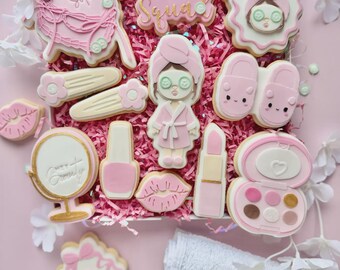 Danis Drip - Spa / Beauty – Cookie Cutter & Stempel (STL) Haarspange Hausschuhe Make Up Palette Nagellack Spa Mädchen SQaud Schminkspiegel