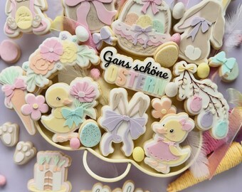 Osterkollektion – Cookie Cutter & Stempel (STL) Osterhase, Küken, schlappohr, ostereier, Gans frohe Ostern, frohe Ostern, backen, fondant