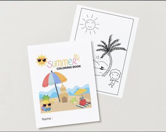 Summer Coloring Pages for Kids: Beach & Ocean Fun (Digital Download)