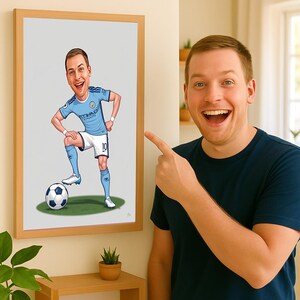 Bespoke Football Player Gift, Football Coach Caricature from Photo, Funny Rugby Art, Funny Rugby Digital Portrait, Rugby Cartoon Drawing