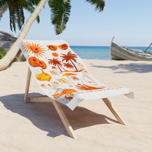 Beach fun summer Towel Summertime Vibes | Halloween Summerween Fun, Poolside Essential, Gift for Beach Lovers, Vacation & Outdoor Accessory