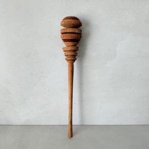 Vintage Mexican Molinillo – Wooden Hot Chocolate Whisk 12” Folk Rustic Kitchen Utensil Brother