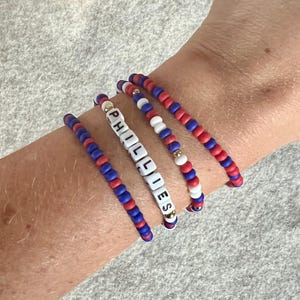 CUSTOM Philadelphia Phillies Stretch Bracelet (ONE BRACELET)