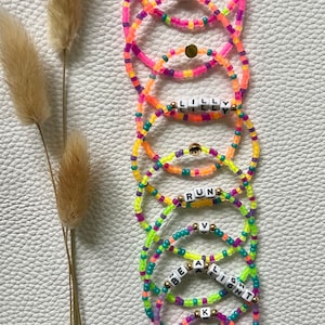 CUSTOM Glow-in-the-Dark Neon Bracelet, Seed Bead Bracelet, Stretch Bracelet