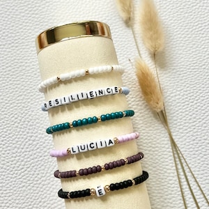 Pulseira elástica de contas de semente PERSONALIZADA, pulseira personalizada, pulseira de contas, pulseira de empilhamento