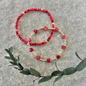 Red Valentine’s Day Stretch Bracelet Singles & Sets