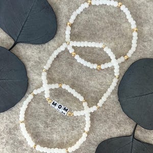 White Opal Seed Bead Stretch Bracelet
