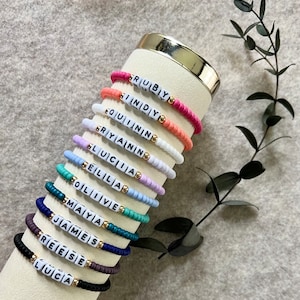 Pulseira elástica de contas de semente PERSONALIZADA, pulseira personalizada, pulseira de contas, pulseira de empilhamento