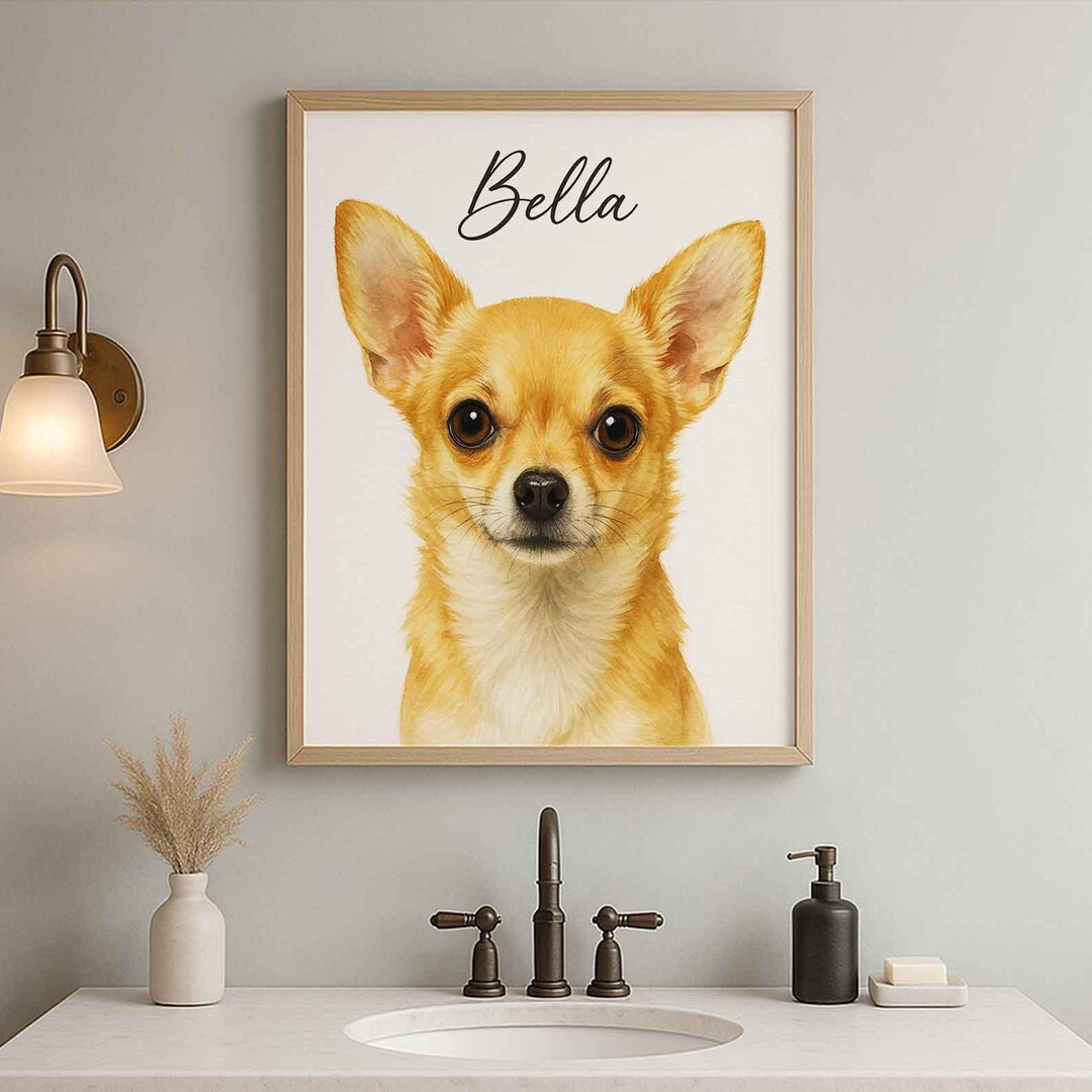 Custom Pet Portrait Watercolor | Personalized Dog Portrait | Cat ...