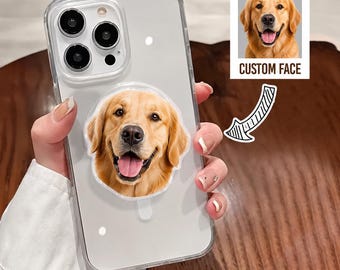 Custom Phone Grip, Personalized Phone Grip, Custom Dog Phone Grip, Custom Pet Photo Phone Grip, Magnetic Phone Grip