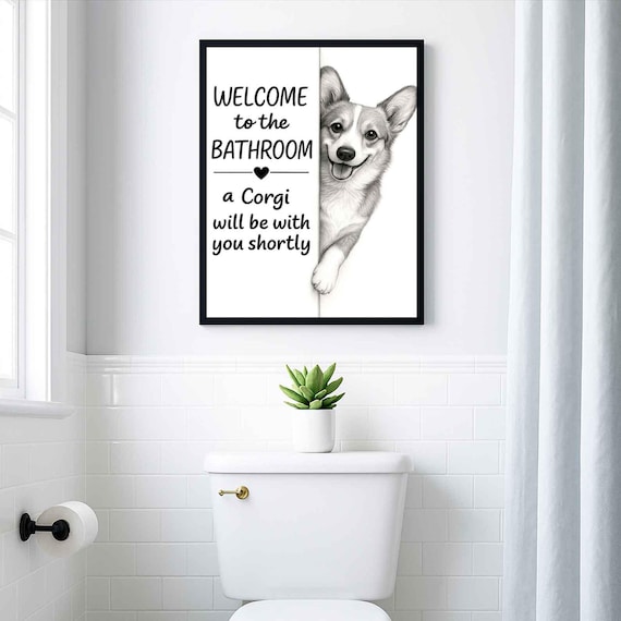 Décoration murale de salle de bain chien drôle - panneau imprimable « Lavez-vous les pattes » | Téléchargement numérique d'humour pour animaux de compagnie | 8 x 10 JPG | Décoration chien - France