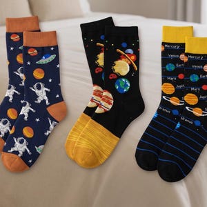 Calcetines de astronauta/galácticos para hombre y mujer (3 pares)