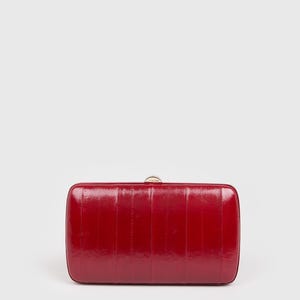 Pochette Sergio Rossi en cuir verni bordeaux vintage du début des années 2000