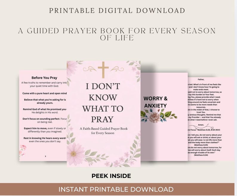 75-Page Guided Prayer Book for Women | Digital Devotional for Peace, Anxiety, Healing & Faith Growth image 3