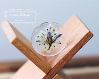 Real Iris Flower Necklace – Real Purple Pressed Wildflower Resin Pendant | Botanical Jewelry | Handmade Floral Gift for Her | Nature Lover