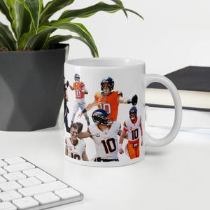 Large White Gloss Bo Nix Collage Mug
