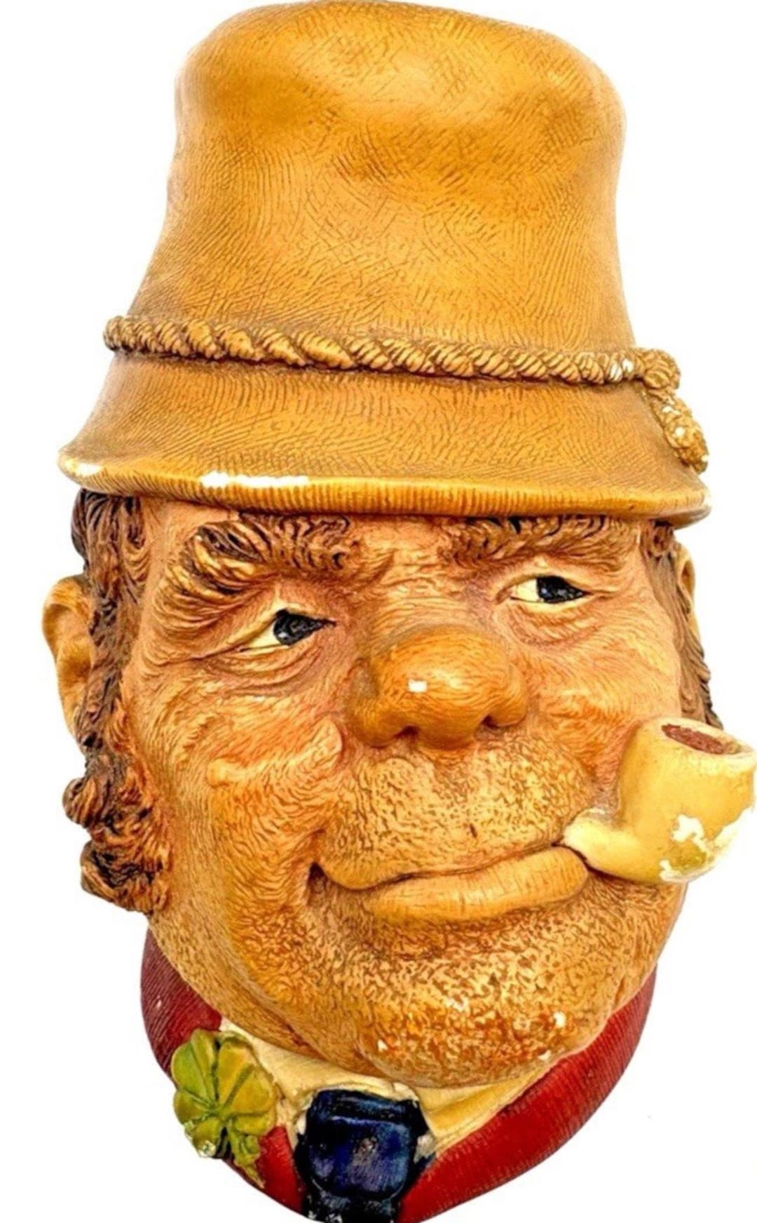 Vintage Bossons “paddy” Chalkware Wall Head England Man With Pipe - Etsy