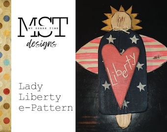 Wooden Lady Liberty Patriotic Americana e-Pattern