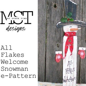 Wooden Snowman Rustic Farmhouse Porch Decor E-Pattern
