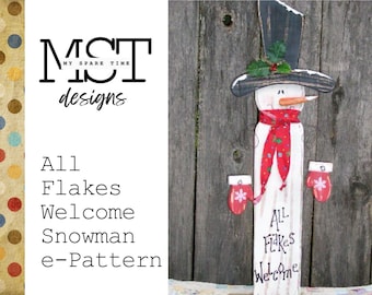 Wooden Snowman Rustic Farmhouse Porch Decor E-Pattern