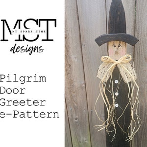 Primitive Rustic Wooden Thanksgiving Pilgrim Porch Greeter e-Pattern