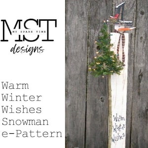 Rustic Wooden Lighted Snowman Porch Decor