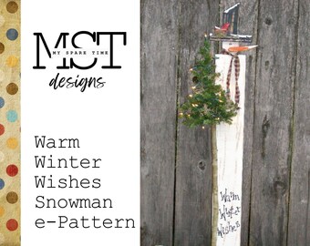 Rustic Wooden Lighted Snowman Porch Decor