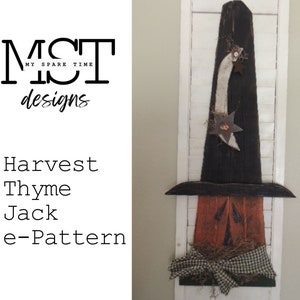 Primitive Rustic Wooden Harvest Jack Pumpkin e-Pattern