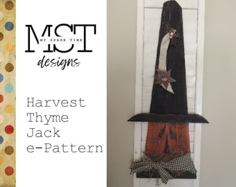 Primitive Rustic Wooden Harvest Jack Pumpkin e-Pattern