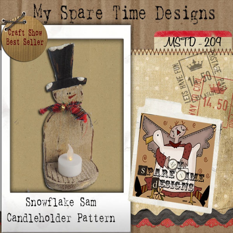 Primitive Snowman Pattern, Primitive Snowman, Primitive Wooden Snowman