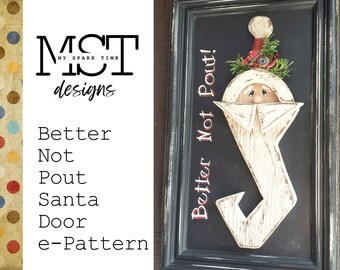 Primitive Rustic Wooden Santa Holiday Decor e-Pattern