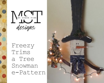 Primitive Rustic Tall Wooden Freezy Trims A Tree e-Pattern