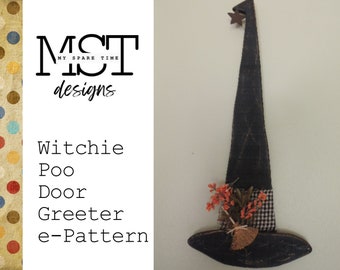 Spooky Halloween Witch Hat Wooden Porch Decor E-pattern