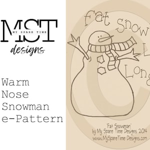 May include: A black and white line drawing of a snowman with a scarf and a warm nose. The text "Fat Snowmen Last Longer!" is written in a whimsical font. The image is titled "Fat Snowman" by My Spare Time Designs 2014.