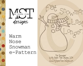 Primitive Rustic Snowman Doodle Pattern