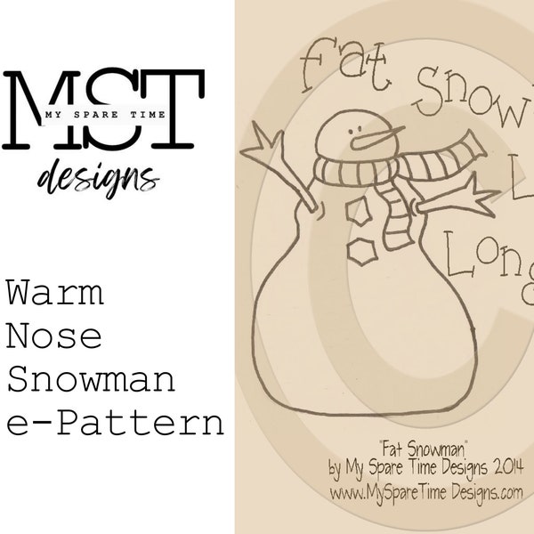 Primitive Rustic Snowman Doodle Pattern