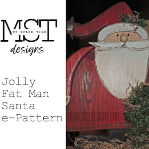 Primitive Jolly Wooden Folk-art Farmhouse Santa E-pattern